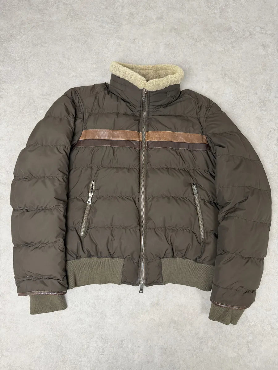 2000s Prada Brown Puffer Fur Collar Jacket NBxkcCV 4