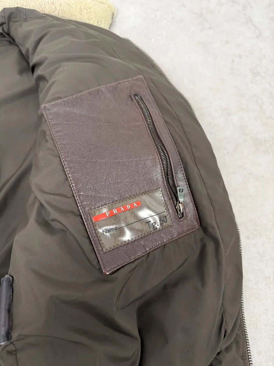 2000s Prada Brown Puffer Fur Collar Jacket NBxkcCV 9