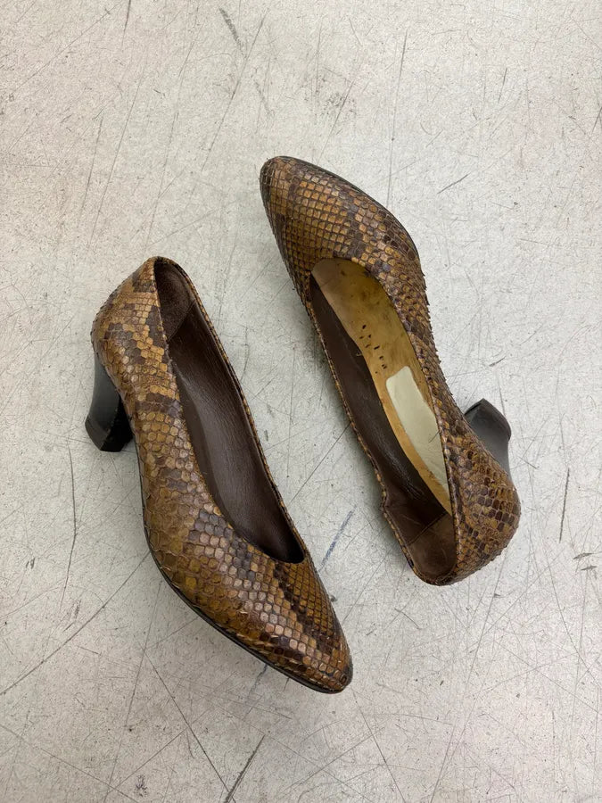2000s Prada Brown Python Snakeskin Leather Heels WgfWEUN 5