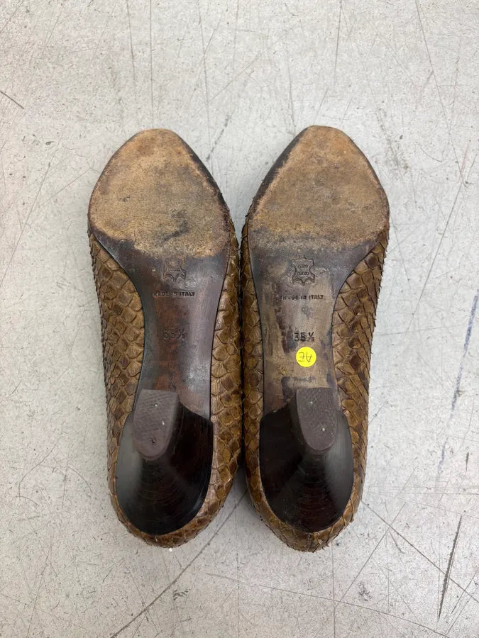 2000s Prada Brown Python Snakeskin Leather Heels WgfWEUN 7