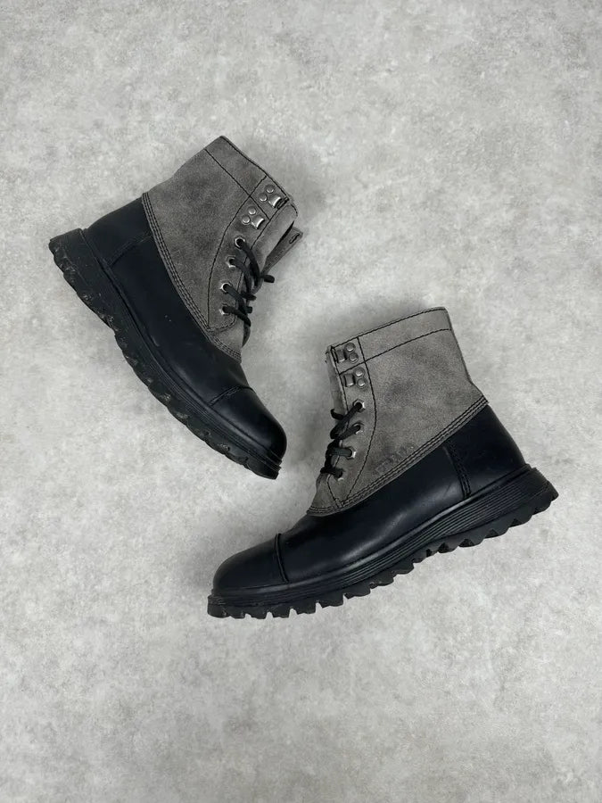 2000s Prada Brown Suede & Black Leather Combat Boots GAMRgRr 5