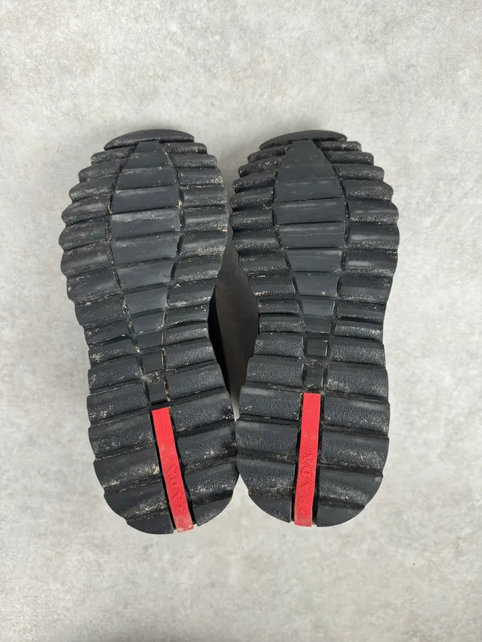 2000s Prada Brown Suede & Black Leather Combat Boots GAMRgRr 6