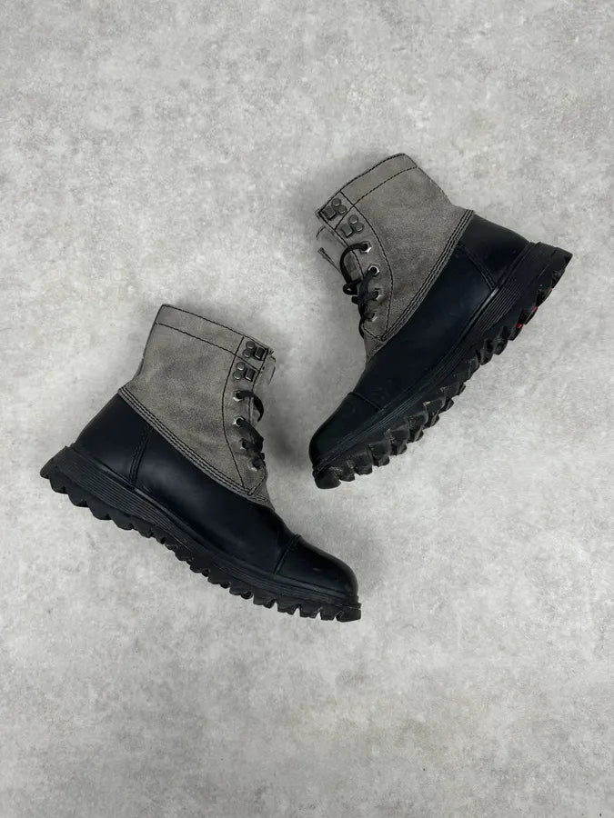 2000s Prada Brown Suede & Black Leather Combat Boots GAMRgRr 2