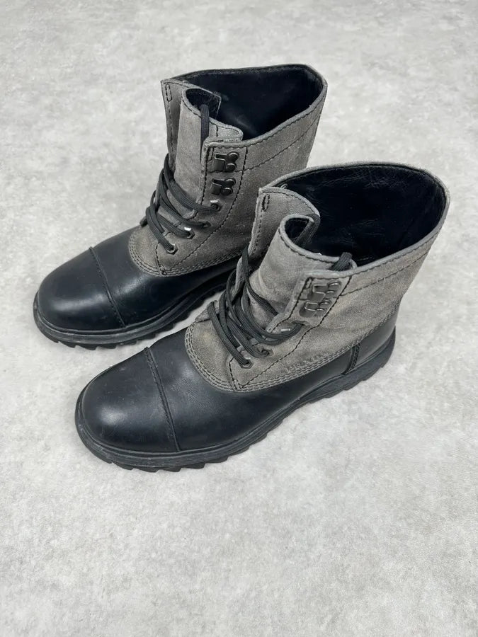 2000s Prada Brown Suede & Black Leather Combat Boots GAMRgRr 3