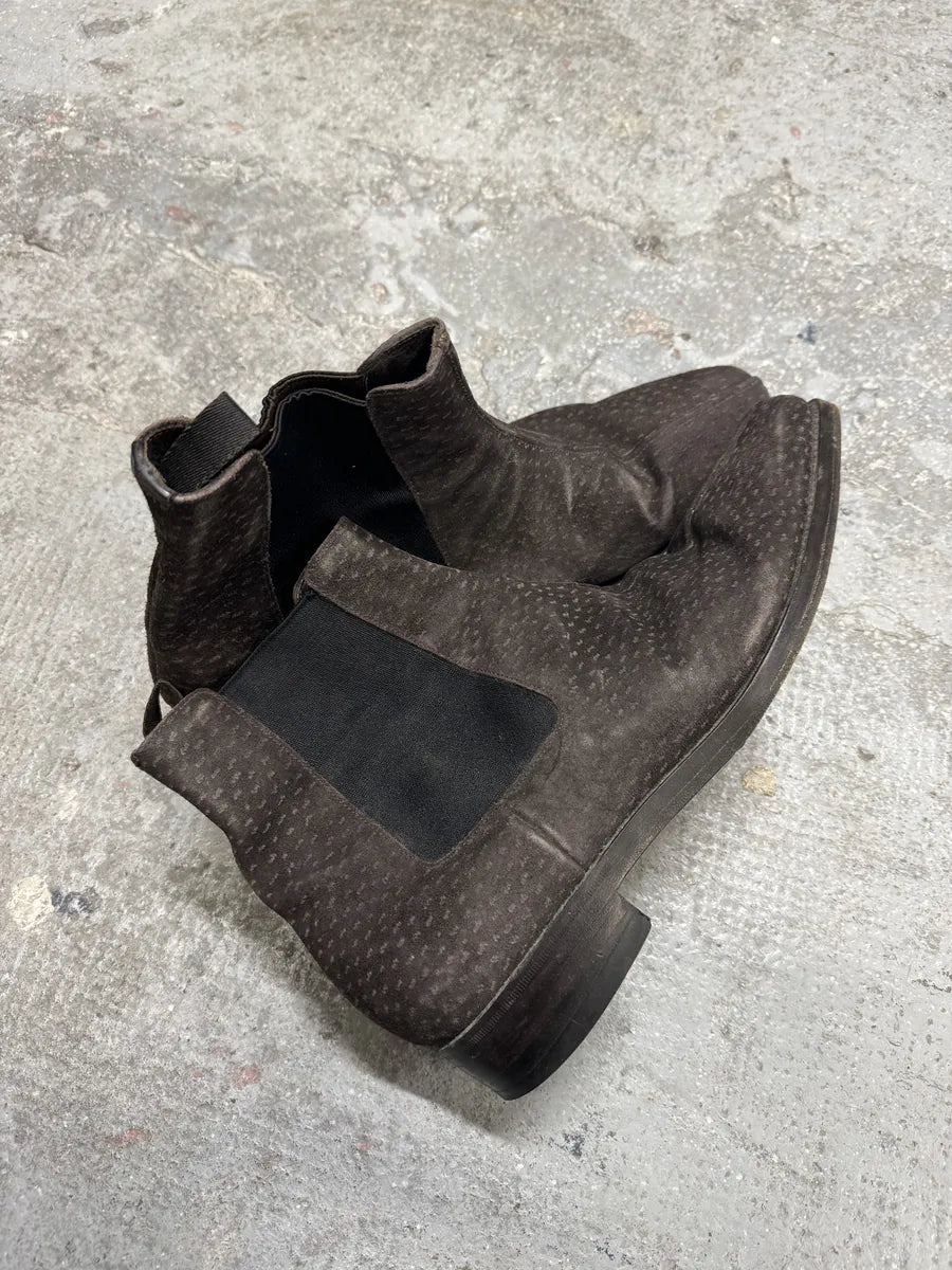 2000s Prada Brown Suede Detailed Leather Boots oFAnELg 1