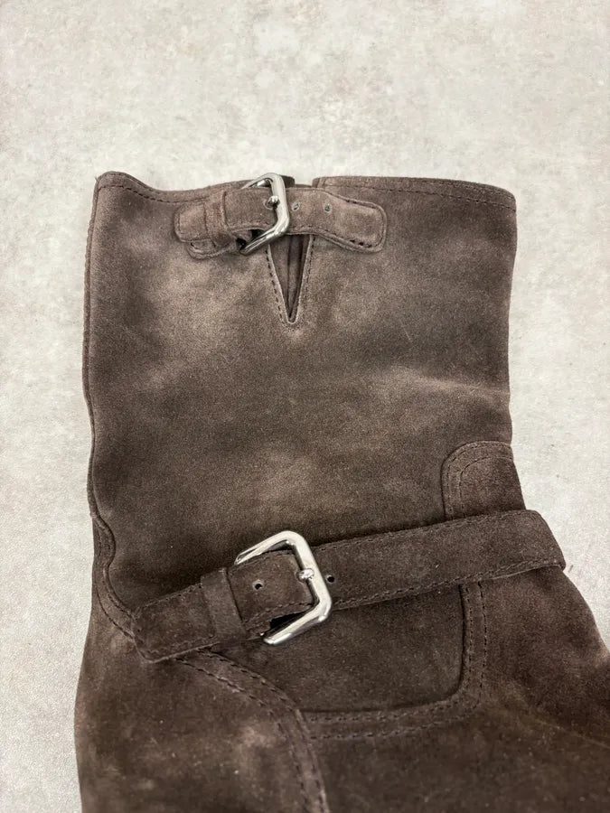 2000s Prada Brown Suede Leather Ankle Boots aiOiVGT 9