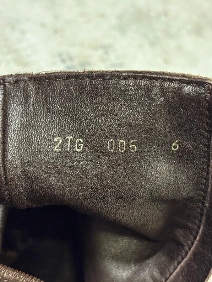 2000s Prada Brown Suede Leather Ankle Boots UykXNSu 9