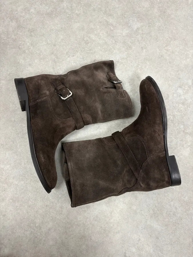 2000s Prada Brown Suede Leather Ankle Boots aiOiVGT 5