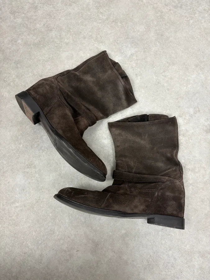 2000s Prada Brown Suede Leather Ankle Boots aiOiVGT 7