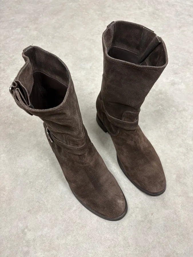 2000s Prada Brown Suede Leather Ankle Boots aiOiVGT 3