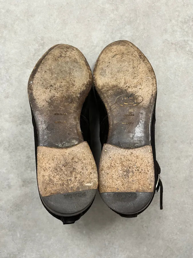 2000s Prada Brown Suede Leather Boots lqBuysy 6