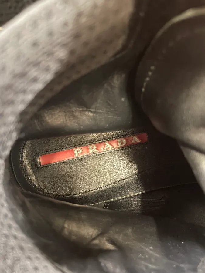 2000s Prada Brown Suede Leather High Shoes eLisDbx 10