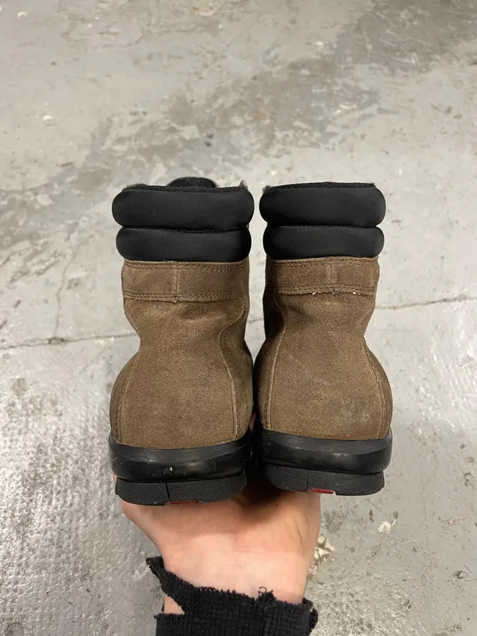 2000s Prada Brown Suede Leather High Shoes eLisDbx 6