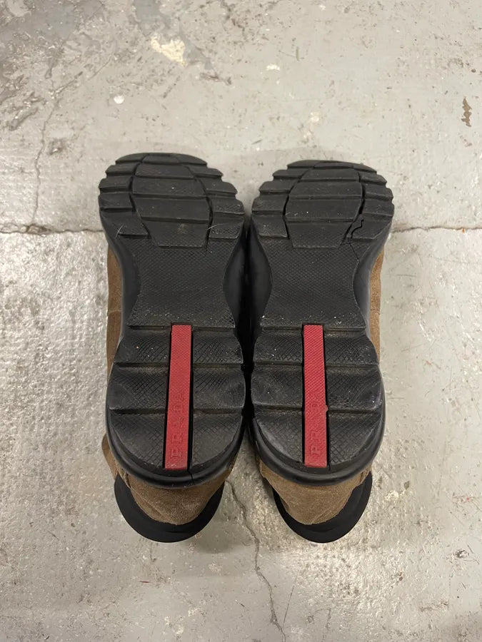 2000s Prada Brown Suede Leather High Shoes eLisDbx 8