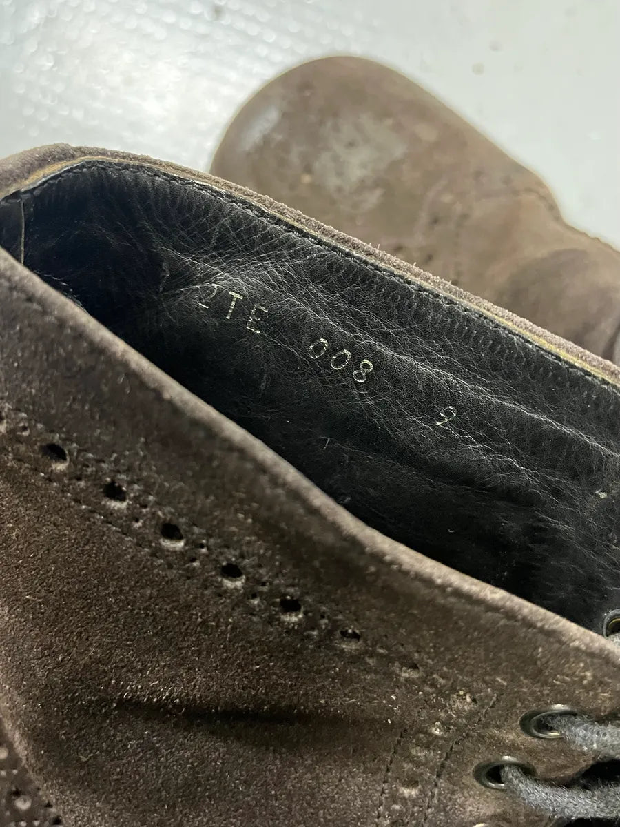2000s Prada Brown Suede Leather Lace-Up Boots jKJAXoM 6