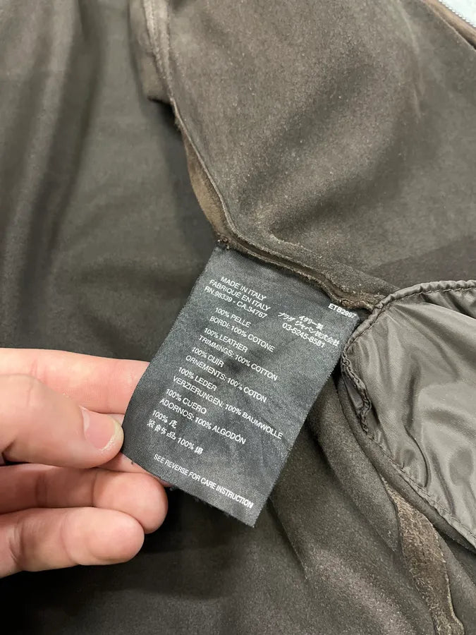 2000s Prada Brown Suede Leather Zip-up Jacket niSKLAr 11