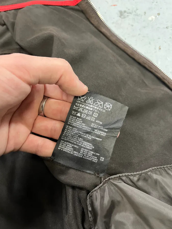 2000s Prada Brown Suede Leather Zip-up Jacket niSKLAr 13