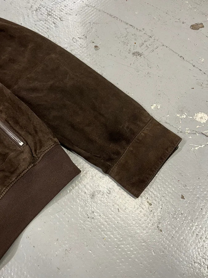 2000s Prada Brown Suede Leather Zip-up Jacket niSKLAr 5