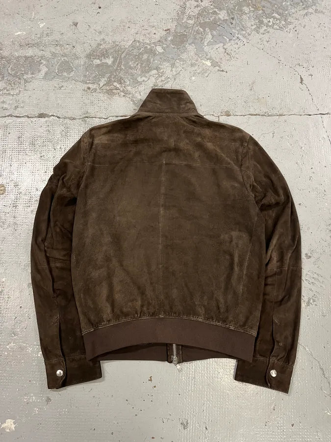 2000s Prada Brown Suede Leather Zip-up Jacket niSKLAr 7