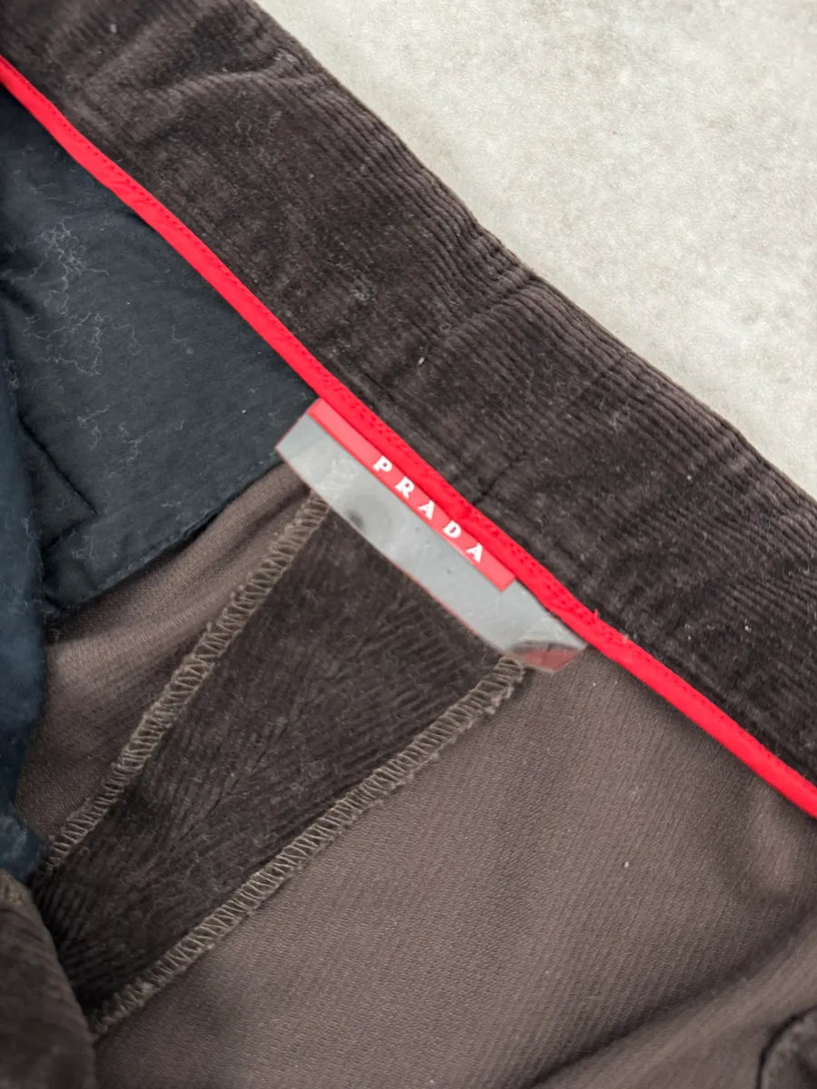 2000s Prada Brown Velvet Cozy Pants xmyttWn 9