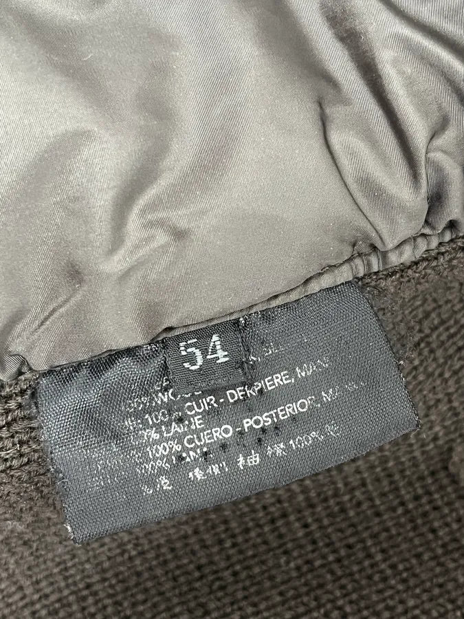 2000s Prada Brown Wool & Black Front Leather Jacket pXJKPAP 10