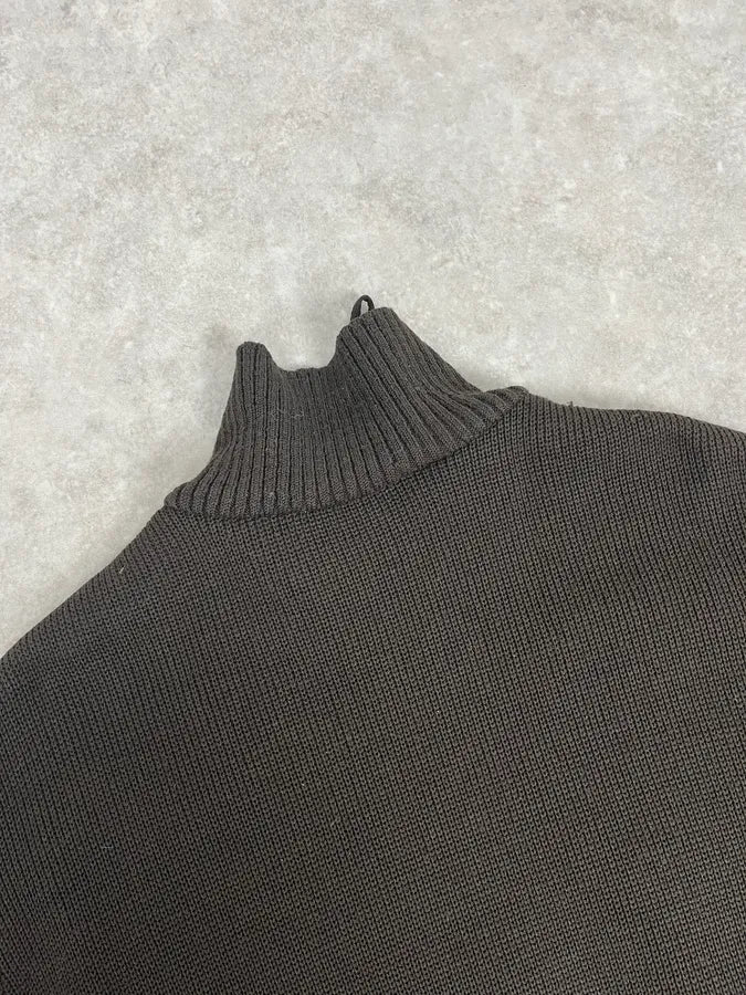 2000s Prada Brown Wool & Black Front Leather Jacket pXJKPAP 6