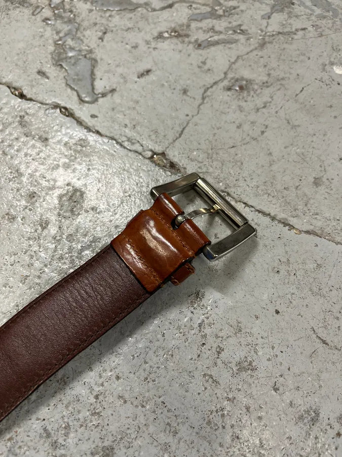 2000s Prada Brown Woven Leather Belt zPCWJNx 8