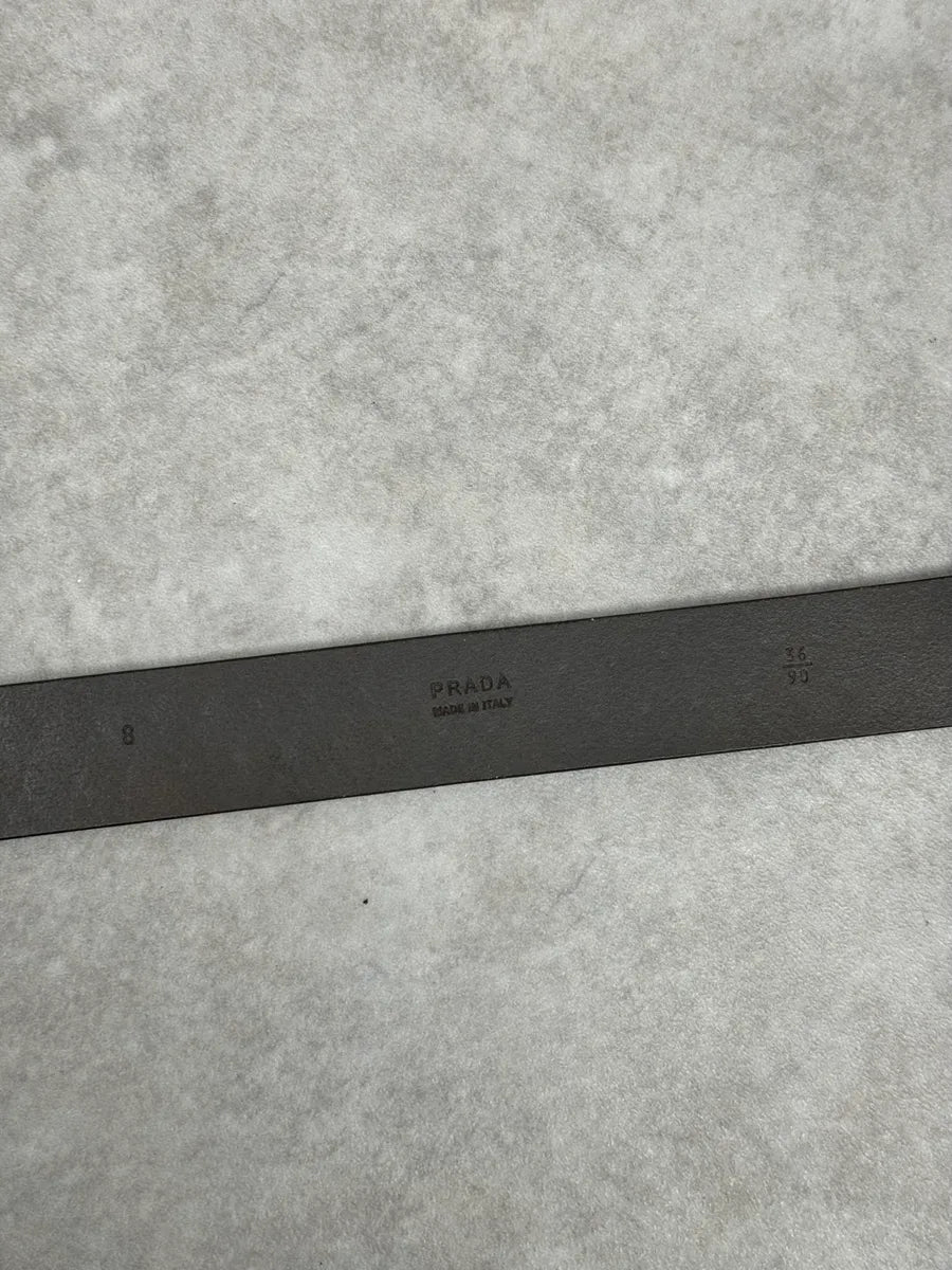 2000s Prada Brown Wover Leather Minimalist Belt caRsDfe 5