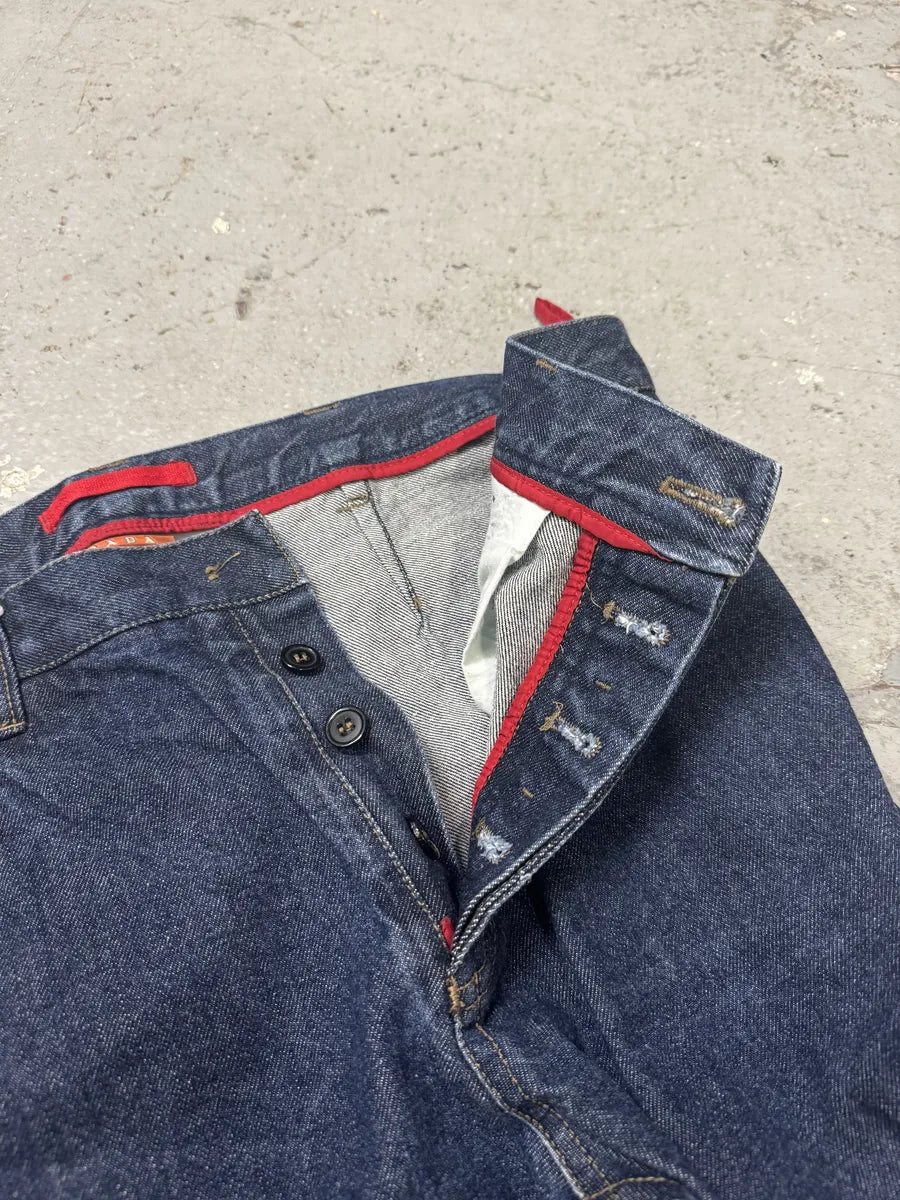2000s Prada Brut Denim Shorts (S) 3