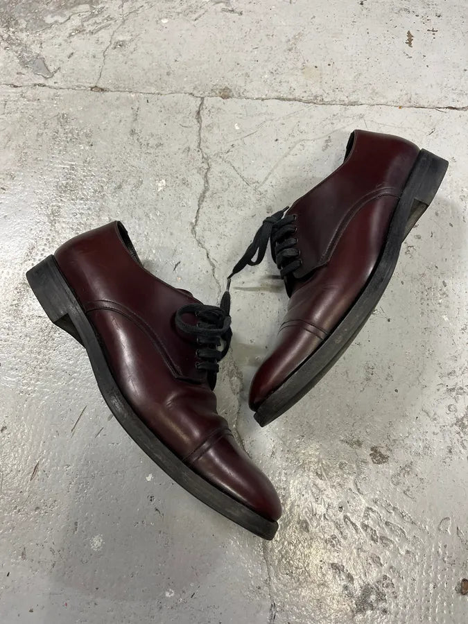 2000s Prada Burgundy Leather Loafers fpZrjjV 1