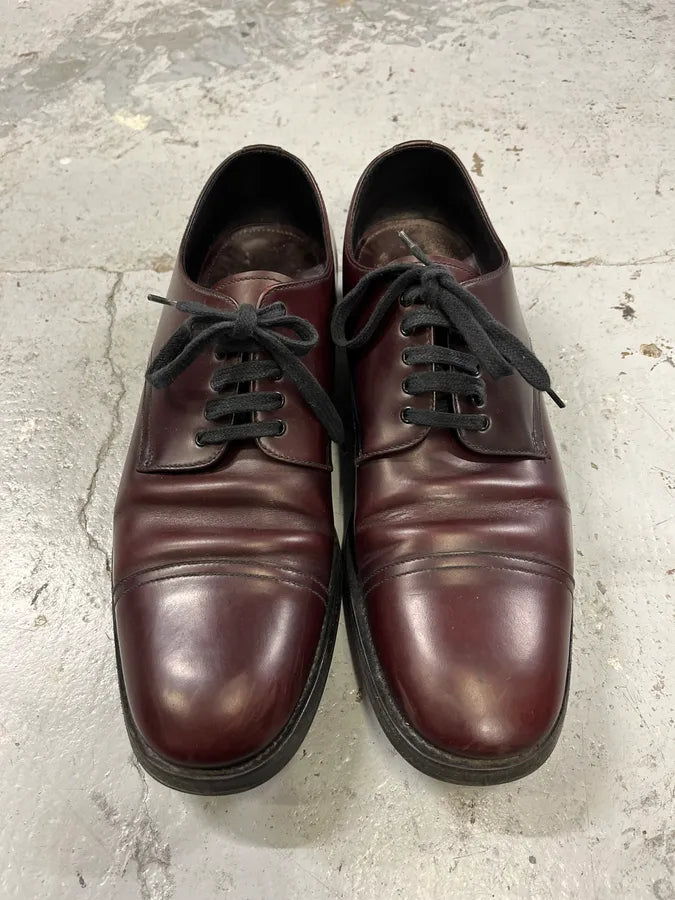 2000s Prada Burgundy Leather Loafers fpZrjjV 4