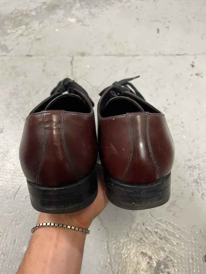 2000s Prada Burgundy Leather Loafers fpZrjjV 5