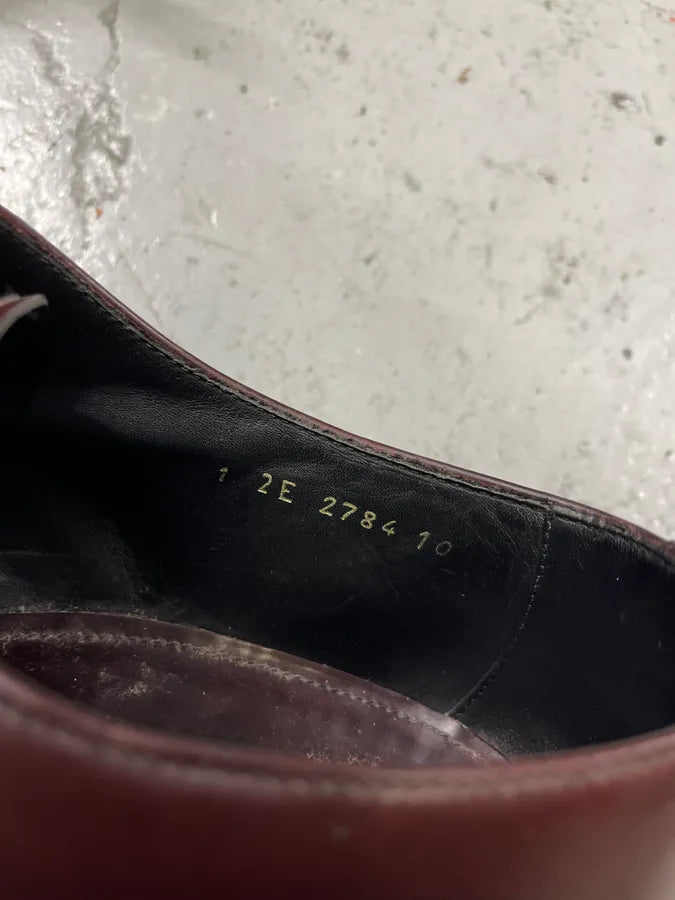 2000s Prada Burgundy Leather Loafers fpZrjjV 8