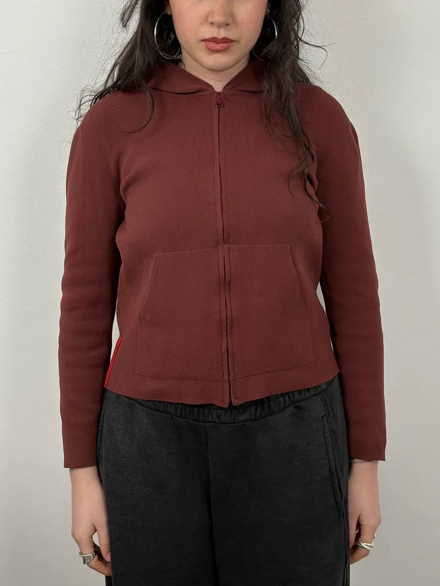 2000s Prada Burgundy Zip-Up Hoodie MrJerIW 1