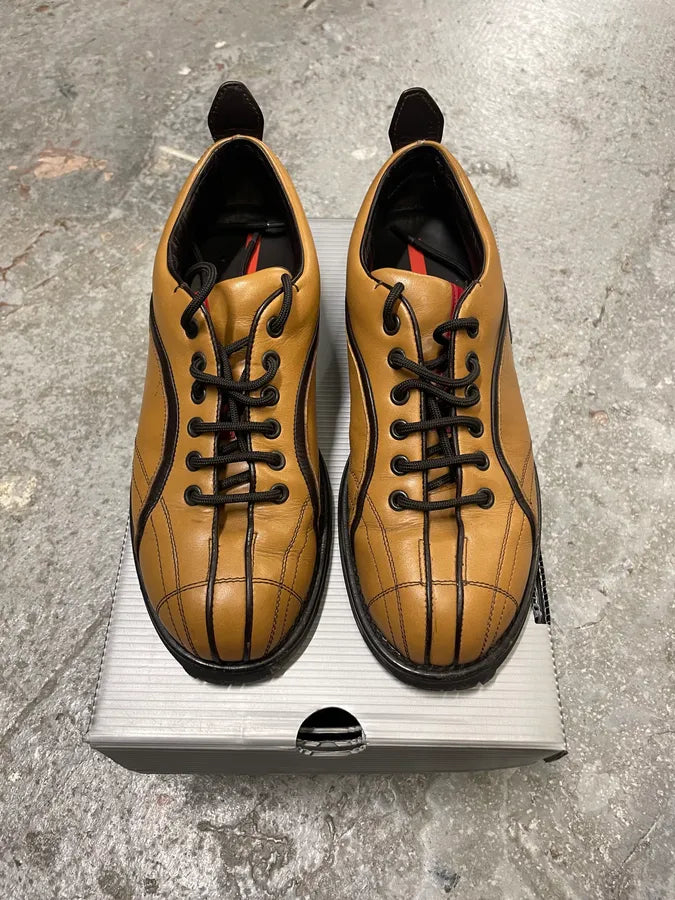 2000s Prada Camel Derby Shoes (38.5eu/us6) 1