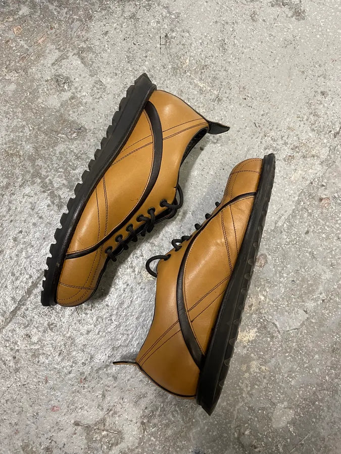 2000s Prada Camel Derby Shoes (38.5eu/us6) 5