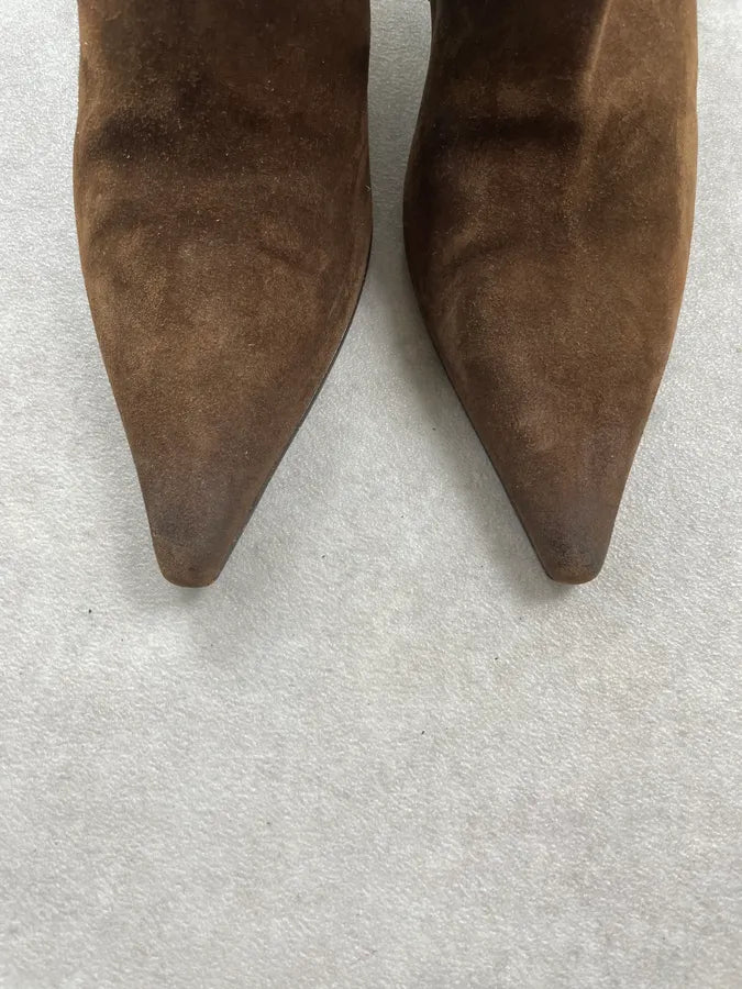 2000s Prada Brown Suede Leather Heels satgyHz 7