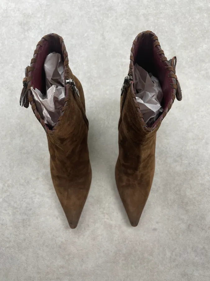 2000s Prada Brown Suede Leather Heels satgyHz 3