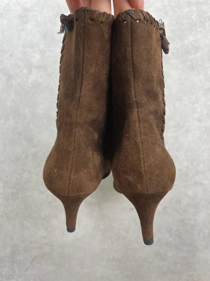 2000s Prada Brown Suede Leather Heels satgyHz 4