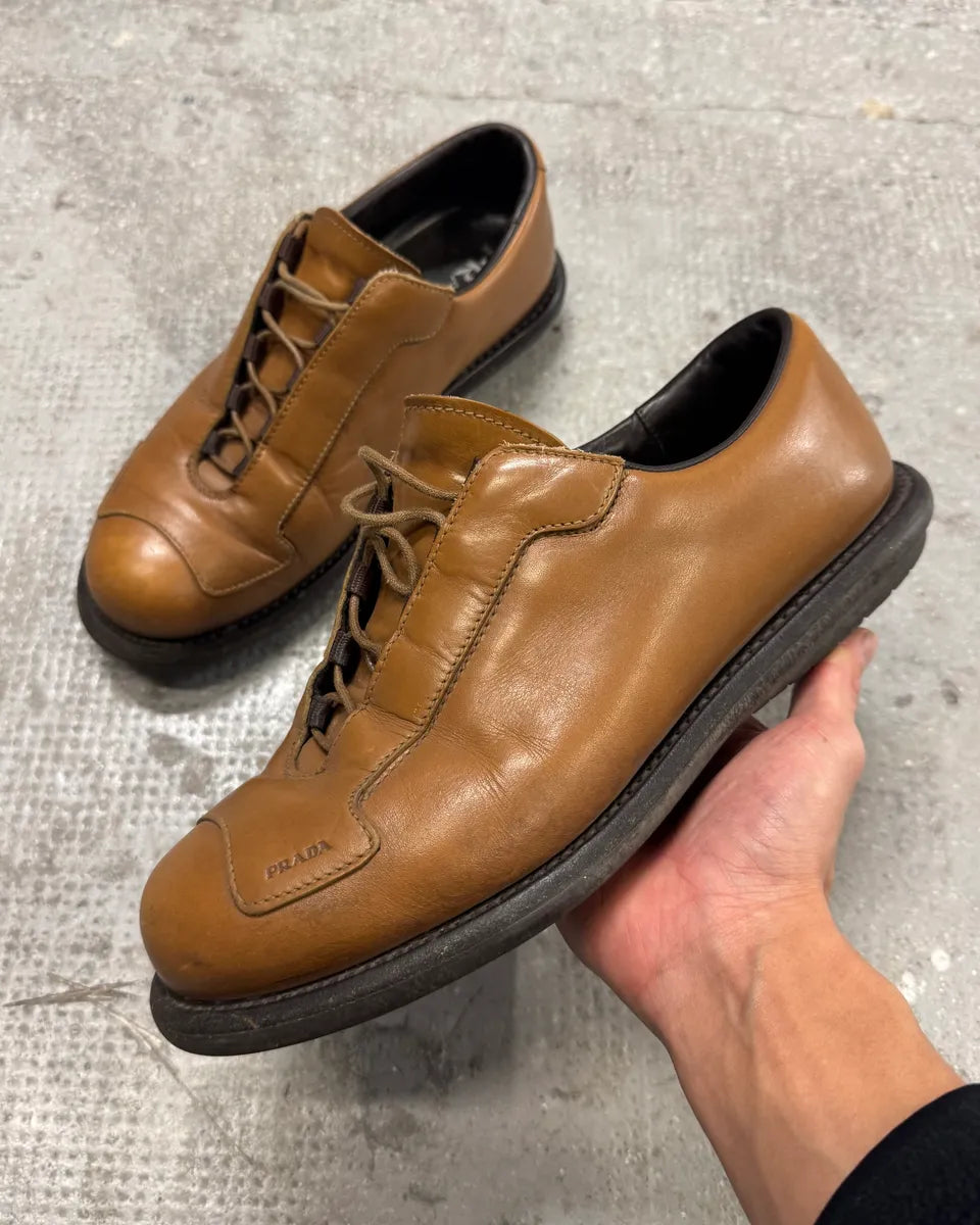 2000s Prada Camel Leather Loafers (42eu/us8.5) 0