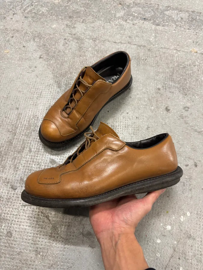 2000s Prada Camel Leather Loafers (42eu/us8.5) 1
