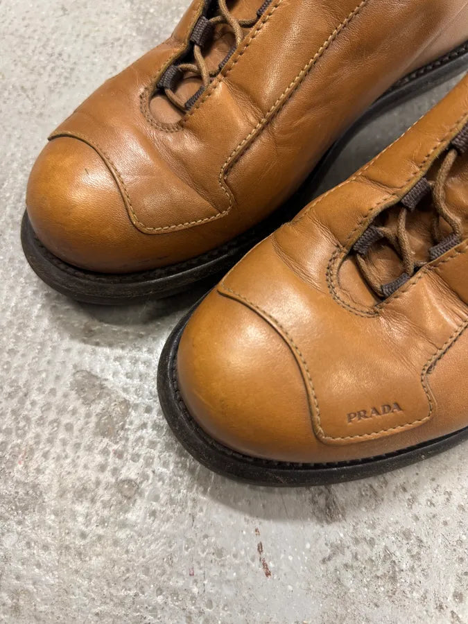 2000s Prada Camel Leather Loafers (42eu/us8.5) 3