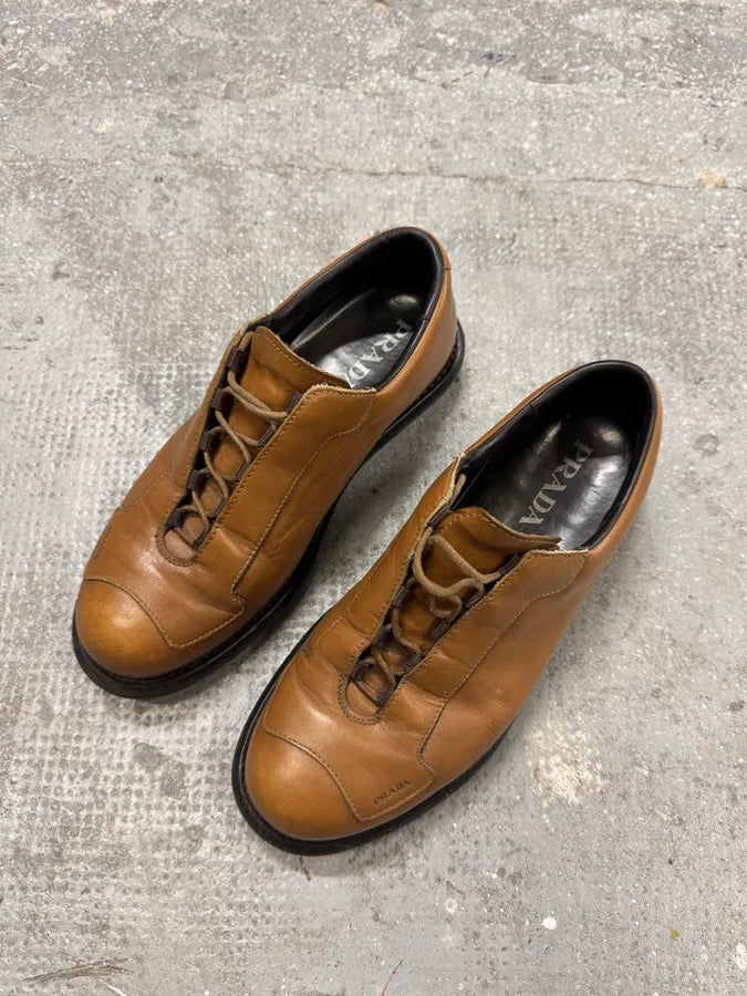 2000s Prada Camel Leather Loafers (42eu/us8.5) 5