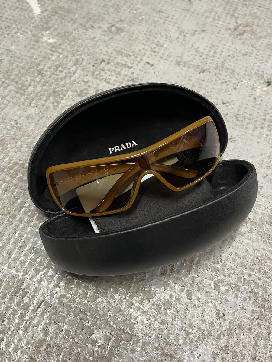 2000s Prada Camel Sunglasses (OS) UVUIAwZ 0
