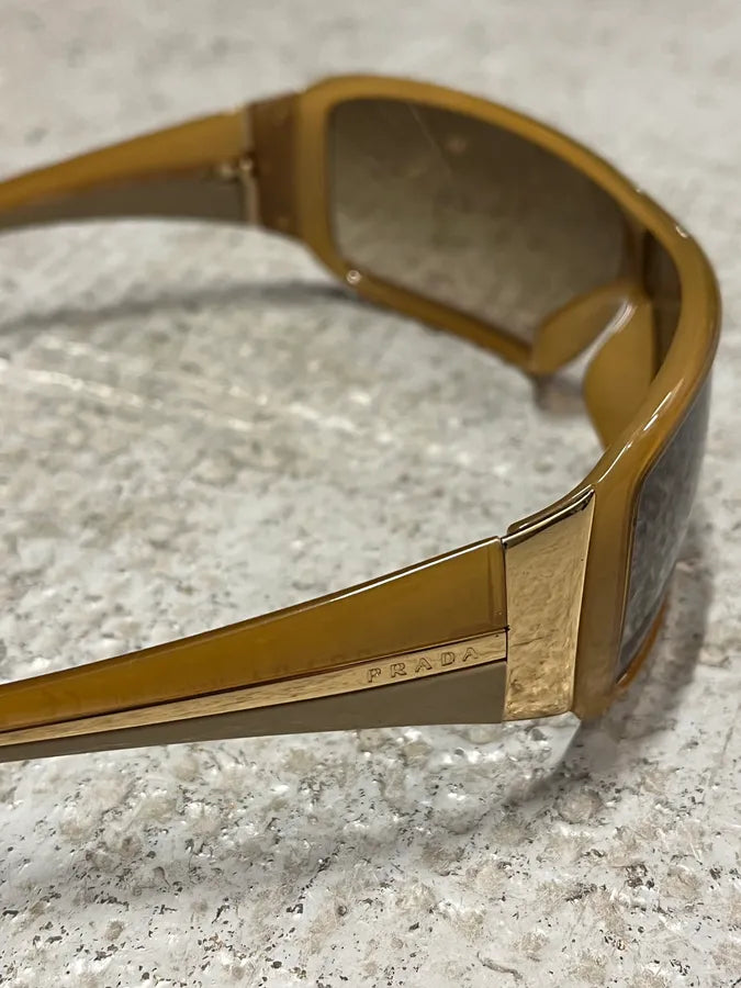 2000s Prada Camel Sunglasses (OS) UVUIAwZ 10