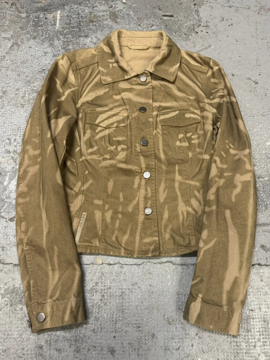 2000s Prada Camel Zebra Buttoned Jacket (S) KUOjzuO 0