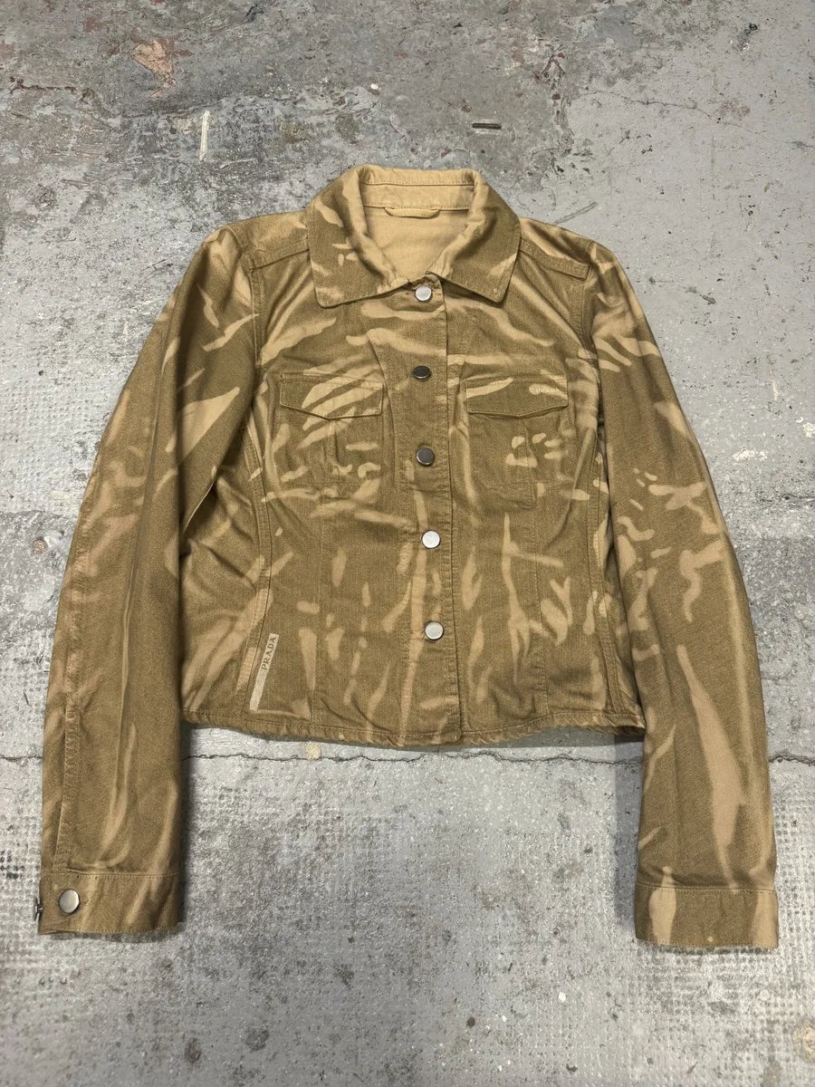 2000s Prada Camel Zebra Buttoned Jacket (S) KUOjzuO 2