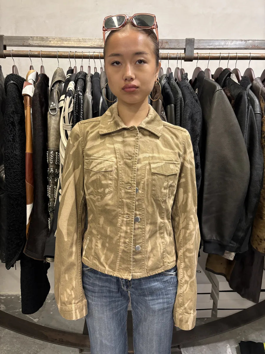 2000s Prada Camel Zebra Buttoned Jacket (S) KUOjzuO 6