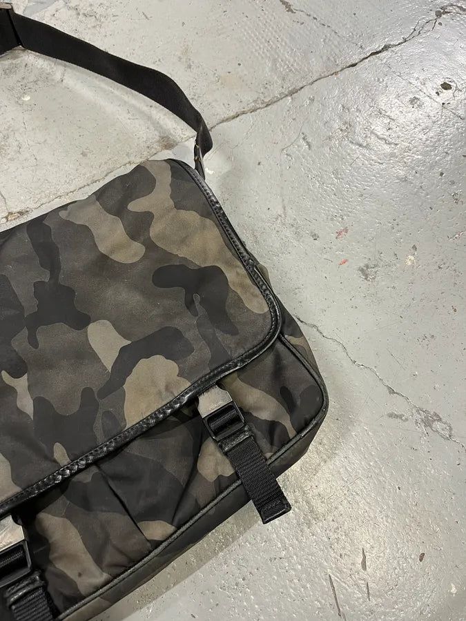 2000s Prada Camo Messenger Shoulder Bag jxZiwVa 2