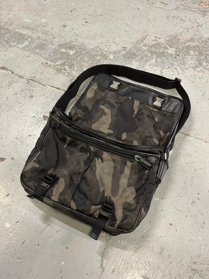 2000s Prada Camo Messenger Shoulder Bag jxZiwVa 6